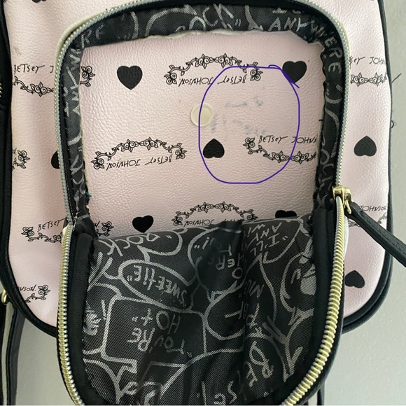 Betsey Johnson Backpack Pink, White & Black - Picture 16 of 16